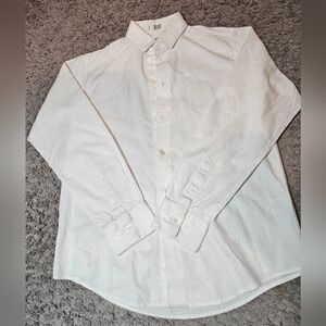 Calvin Klein Men's White Striped Button Down Shirt